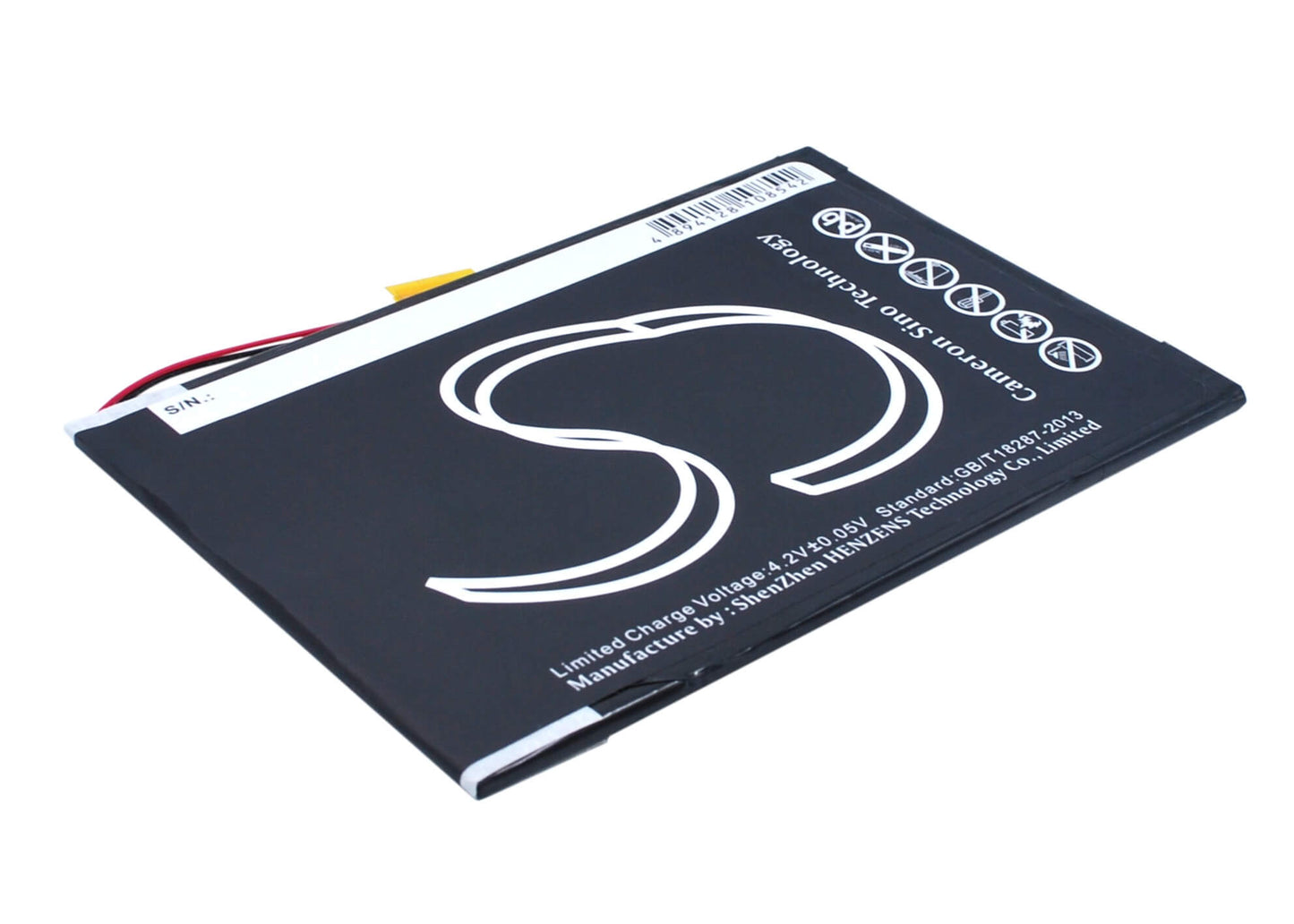 3.7V, 3750mAh, Li-Polymer Battery fits Nuvision, Nuvision 10.1", Tm1088c, 13.875Wh