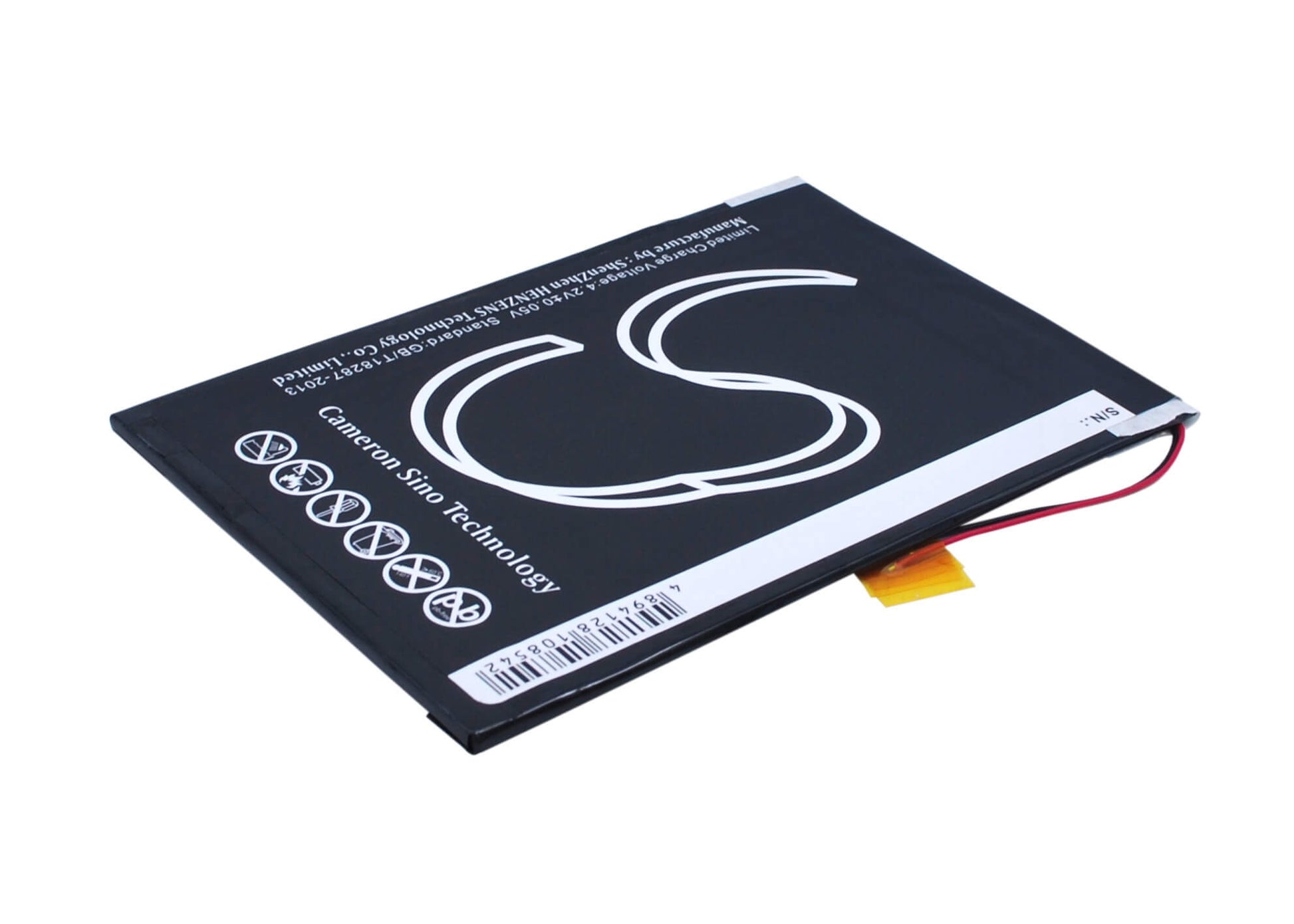 3.7V, 3750mAh, Li-Polymer Battery fits Nuvision, Nuvision 10.1", Tm1088c, 13.875Wh