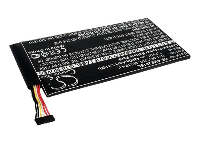 3.7V, 4300mAh, Li-Polymer Battery fits Asus, Me370t, Memo Pad Me370t, 15.91Wh
