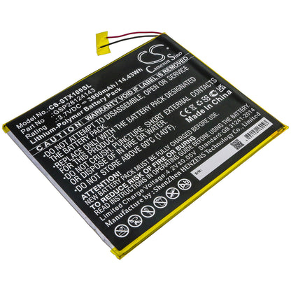 3.7V, 3900mAh, Li-Polymer Battery fits Smartab, St1009x, 14.43Wh