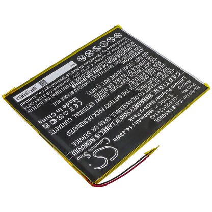 3.7V, 3900mAh, Li-Polymer Battery fits Smartab, St1009x, 14.43Wh