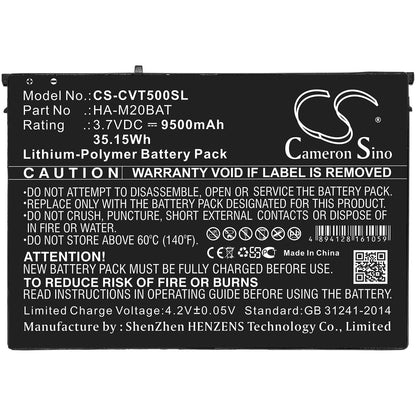 3.7V, 9500mAh, Li-Polymer Battery fits Casio, V-t500, 35.15Wh