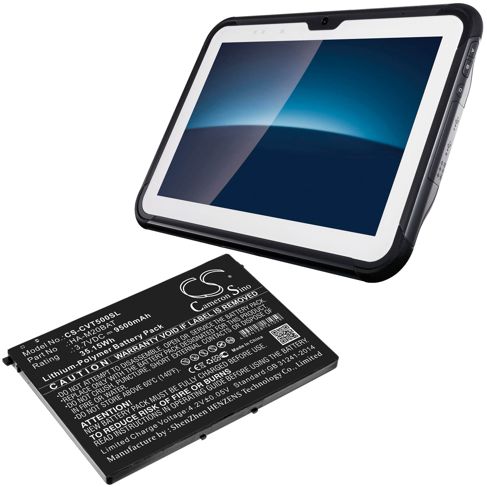 3.7V, 9500mAh, Li-Polymer Battery fits Casio, V-t500, 35.15Wh