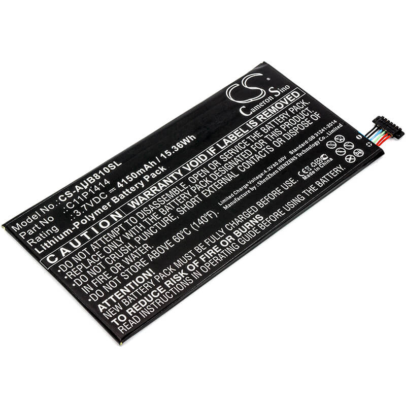 3.7V, 4150mAh, Li-Polymer Battery fits Asus, Cb81, Zenpad 8.0 Power Case, 15.355Wh