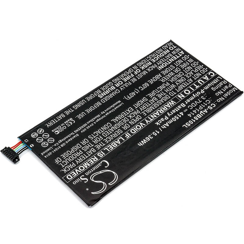 3.7V, 4150mAh, Li-Polymer Battery fits Asus, Cb81, Zenpad 8.0 Power Case, 15.355Wh