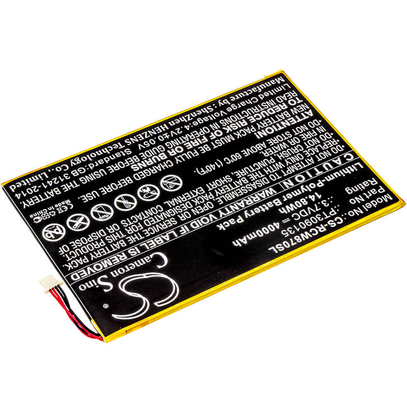 3.7V, 4000mAh, Li-Polymer Battery fits Rca, Cambio, Galileo Pro, 14.8Wh