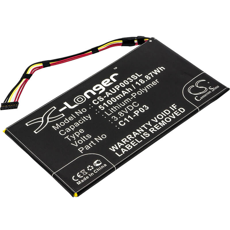 3.8V, 5100mAh, Li-Polymer Battery fits Asus, Padfone 2 (a68) Tablet, Padfone 2 Tablet, 19.38Wh
