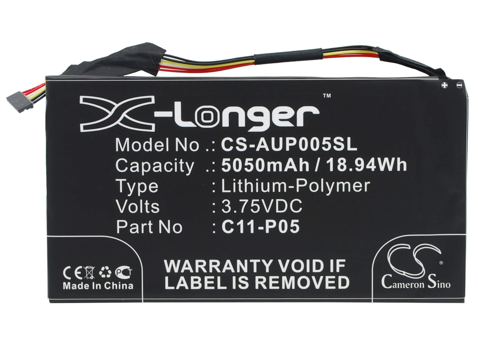 3.75V, 5050mAh, Li-Polymer Battery fits Asus, Padfone Infinity A80 10.1, Padfone Infinity A80 Tablet, 18.9375Wh