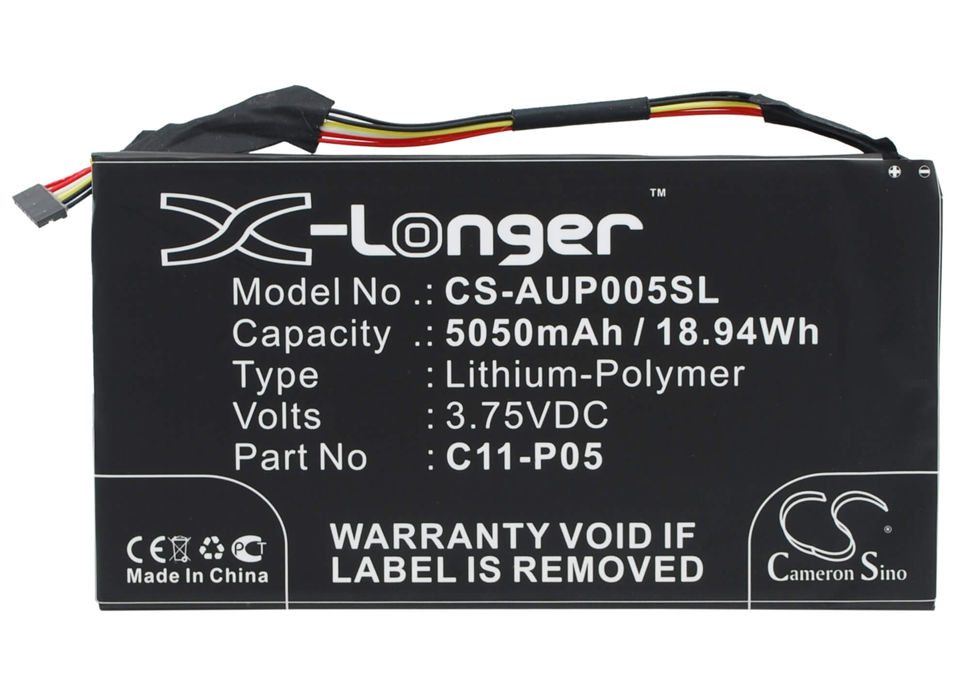 3.75V, 5050mAh, Li-Polymer Battery fits Asus, Padfone Infinity A80 10.1, Padfone Infinity A80 Tablet, 18.9375Wh