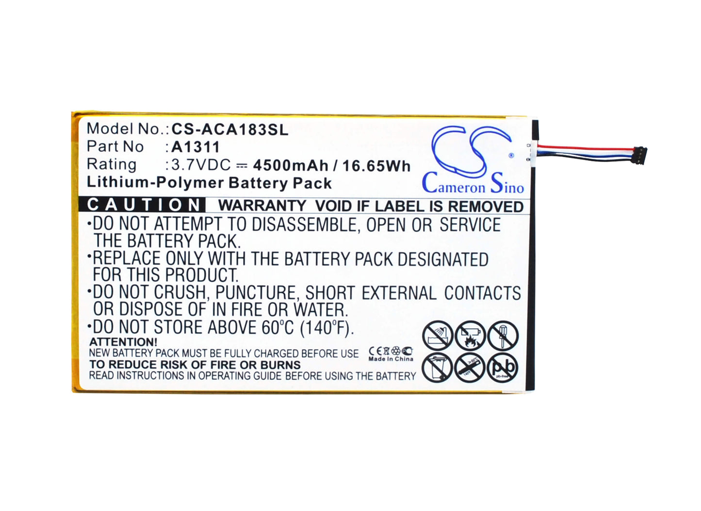 3.7V, 4500mAh, Li-Polymer Battery fits Acer, A1-830, A1-830-2csw-l16t, 16.65Wh