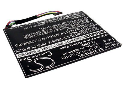 7.4V, 3300mAh, Li-Polymer Battery fits Asus, Eee Pad Transformer Tf101, Eee Pad Transformer Tf101 Mobi, 24.42Wh