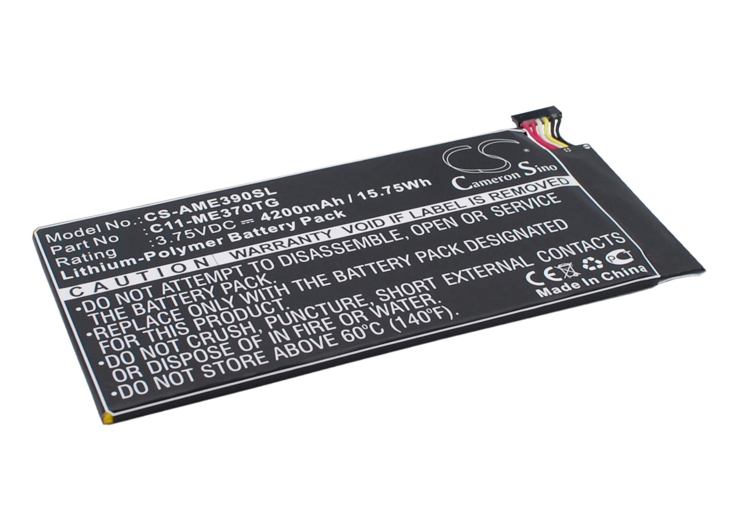 3.75V, 4200mAh, Li-Polymer Battery fits Asus, Me370tg, 15.75Wh