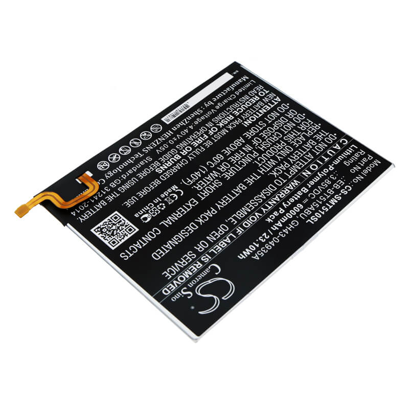 3.85V, 6000mAh, Li-Polymer Battery fits Samsung, Galaxy Tab A 10.1 2019, Galaxy Tab A 2019, 23.1Wh