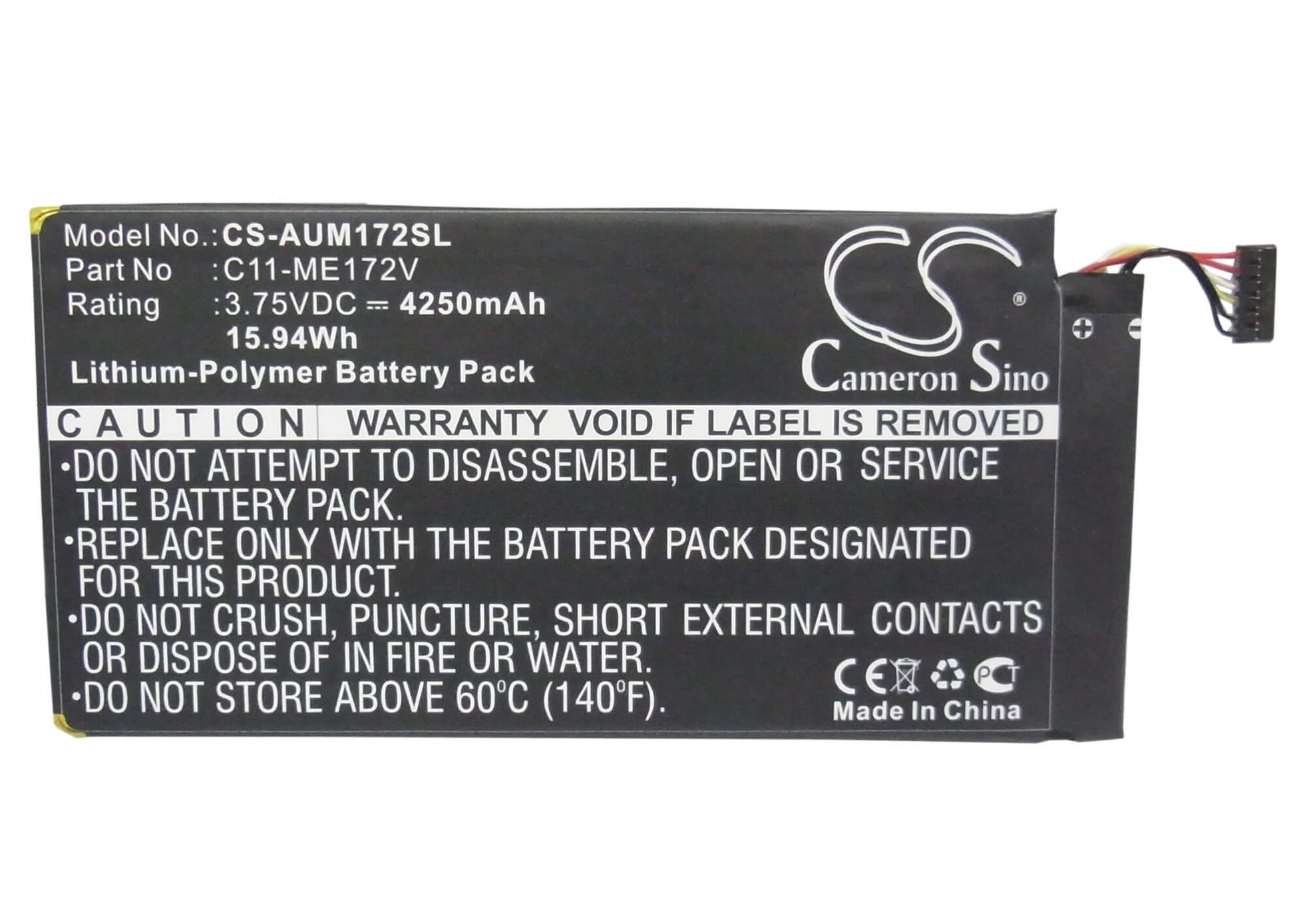 3.75V, 4250mAh, Li-Polymer Battery fits Asus, Fonepad 7", K004, 15.9375Wh