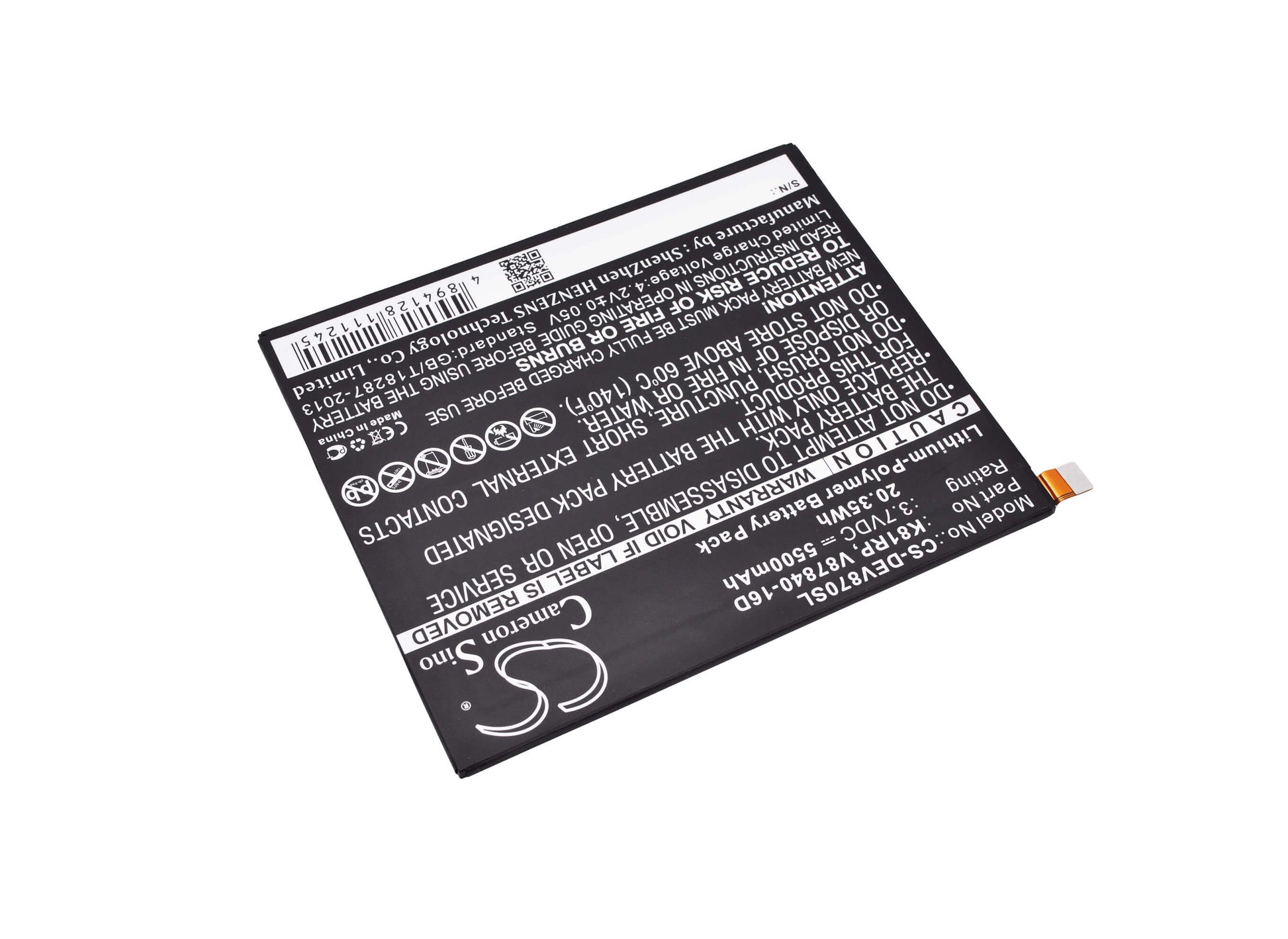 3.7V, 5500mAh, Li-Polymer Battery fits Dell, V87840-16d, Venue 8 7000, 20.35Wh