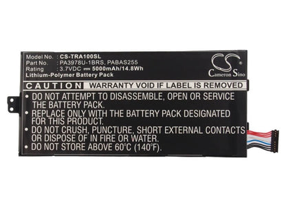 3.7V, 5000mAh, Li-Polymer Battery fits Toshiba, Regza At1s0, Thrive 7, 18.5Wh