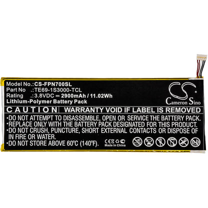 3.8V, 2900mAh, Li-Polymer Battery fits Fisherprice, Nabi 7, Nbfp07mkg, 11.02Wh