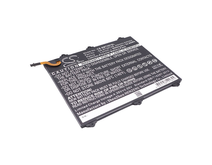 3.8V, 6000mAh, Li-Polymer Battery fits Samsung, Galaxy Tab E 9.6 Xlte, Sm-t560nu, 22.8Wh