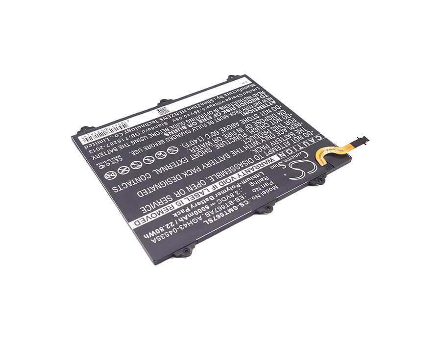 3.8V, 6000mAh, Li-Polymer Battery fits Samsung, Galaxy Tab E 9.6 Xlte, Sm-t560nu, 22.8Wh