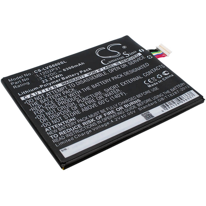 3.7V, 6300mAh, Li-Polymer Battery fits Lenovo, Ideapad S2110a, Ideatab S2110, 23.31Wh