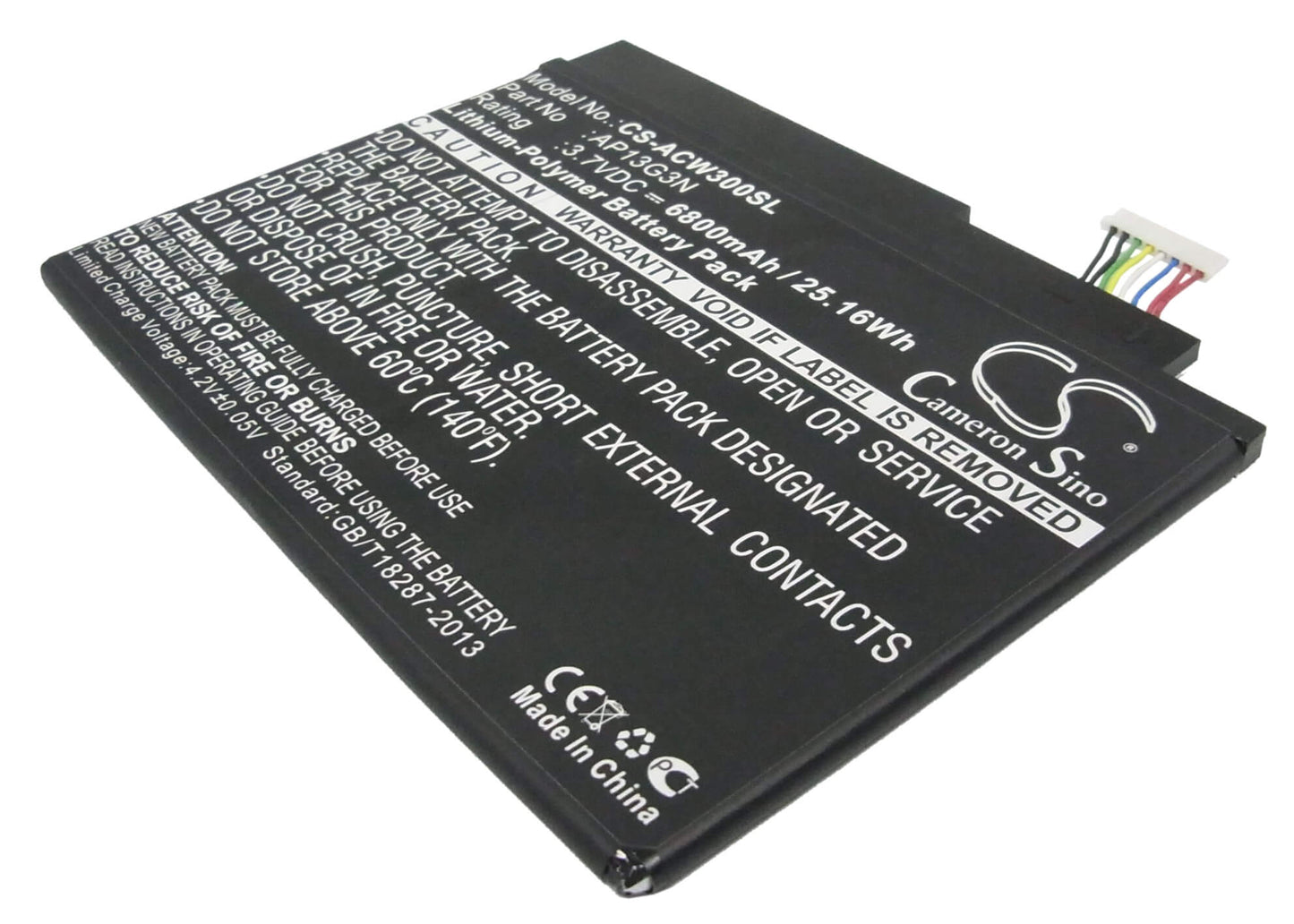3.7V, 6800mAh, Li-Polymer Battery fits Acer, Iconia Tab W3, Iconia Tab W3-810, 25.16Wh