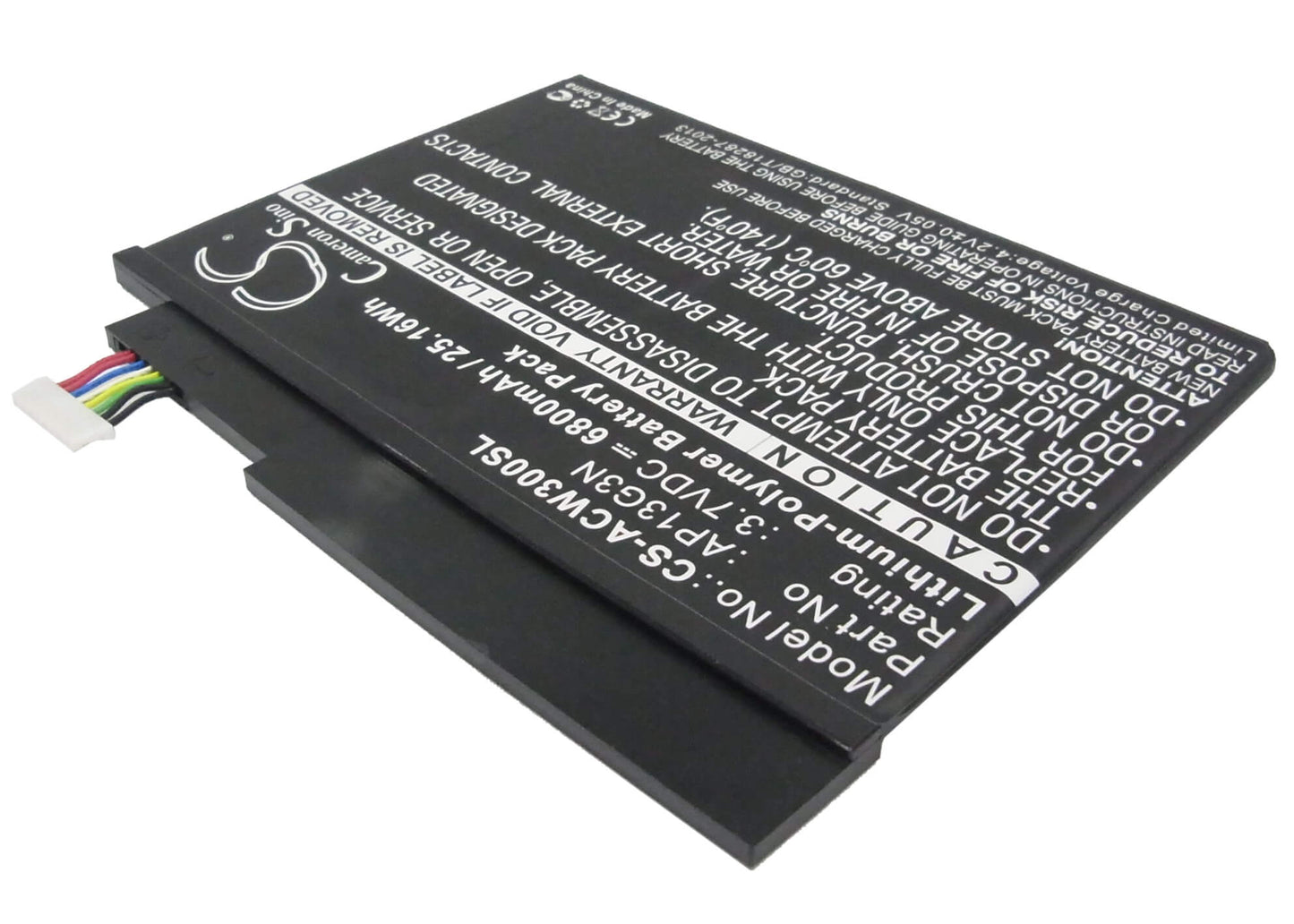 3.7V, 6800mAh, Li-Polymer Battery fits Acer, Iconia Tab W3, Iconia Tab W3-810, 25.16Wh