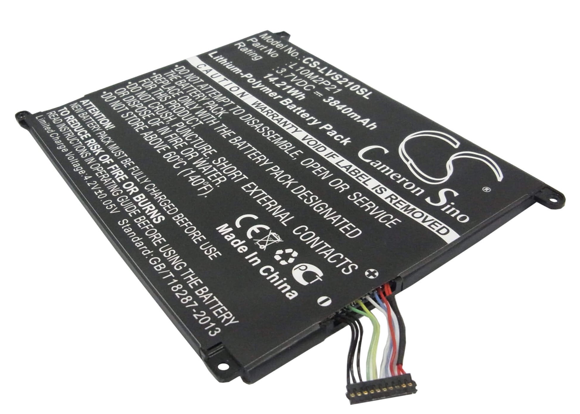 3.7V, 3840mAh, Li-Polymer Battery fits Lenovo, Ideapad S2007, Ideapad S2007a, 14.208Wh