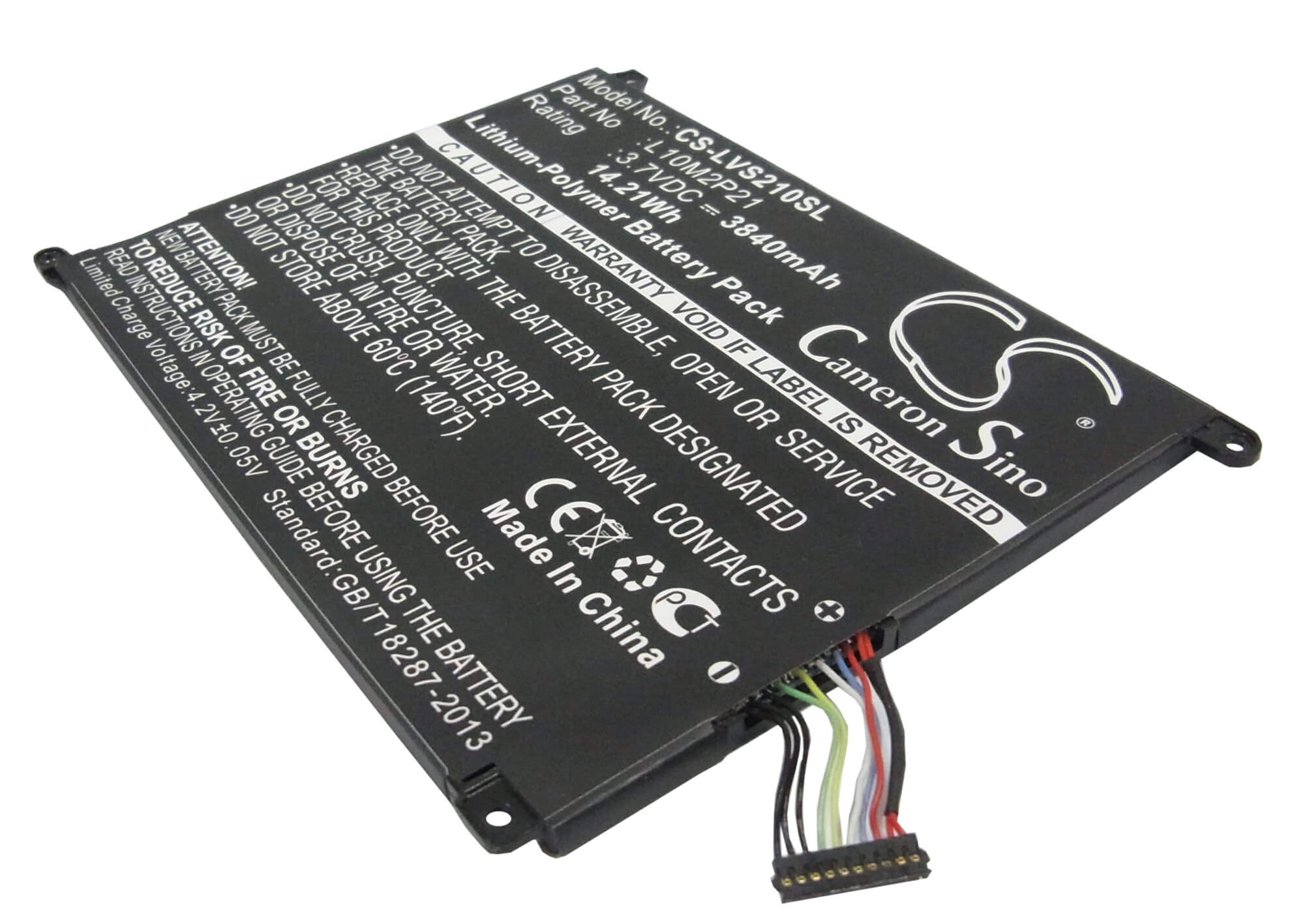 3.7V, 3840mAh, Li-Polymer Battery fits Lenovo, Ideapad S2007, Ideapad S2007a, 14.208Wh