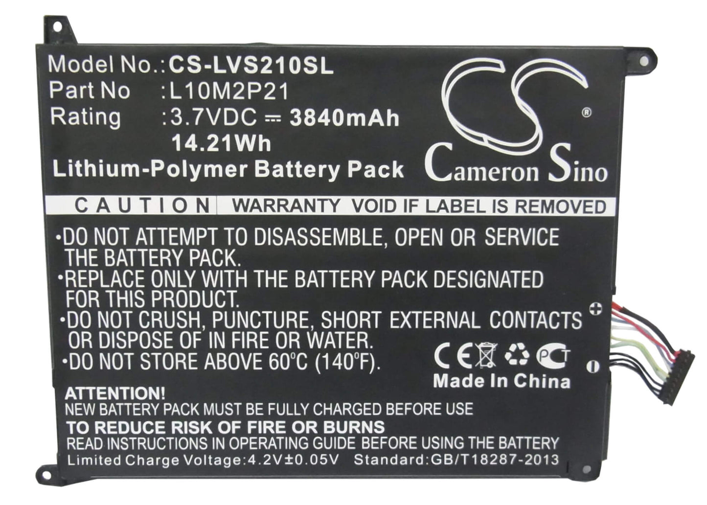 3.7V, 3840mAh, Li-Polymer Battery fits Lenovo, Ideapad S2007, Ideapad S2007a, 14.208Wh
