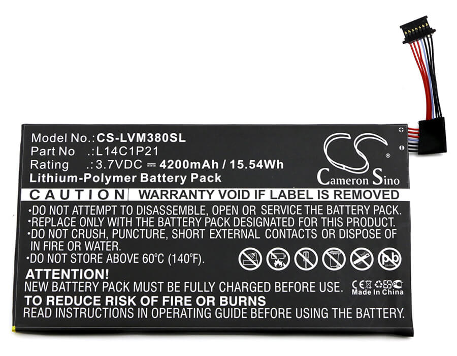 3.7V, 4200mAh, Li-Polymer Battery fits Lenovo, Ideatab Miix 3, Miix3-830, 15.54Wh