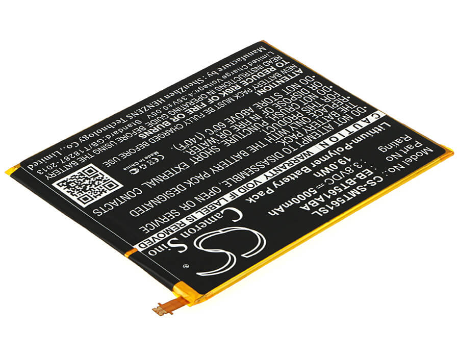 3.8V, 5000mAh, Li-Polymer Battery fits Samsung, Galaxy Tab E Nook Edition 9.6, Sm-t560, 19Wh