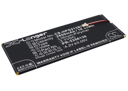 3.7V, 2850mAh, Li-Polymer Battery fits Hp, Slate 7 G2 1311, Slate 7 G2 1315, 10.545Wh