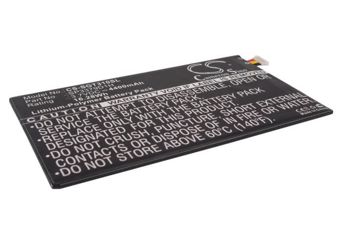 3.7V, 4400mAh, Li-Polymer Battery fits Samsung, Galaxy Tab 3, Galaxy Tab 3 8.0, 16.28Wh