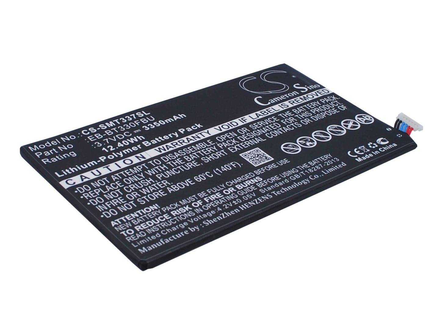 3.7V, 3350mAh, Li-Polymer Battery fits Samsung, Galaxy Tab 4 8.0, Galaxy Tab4 8.0", 12.395Wh