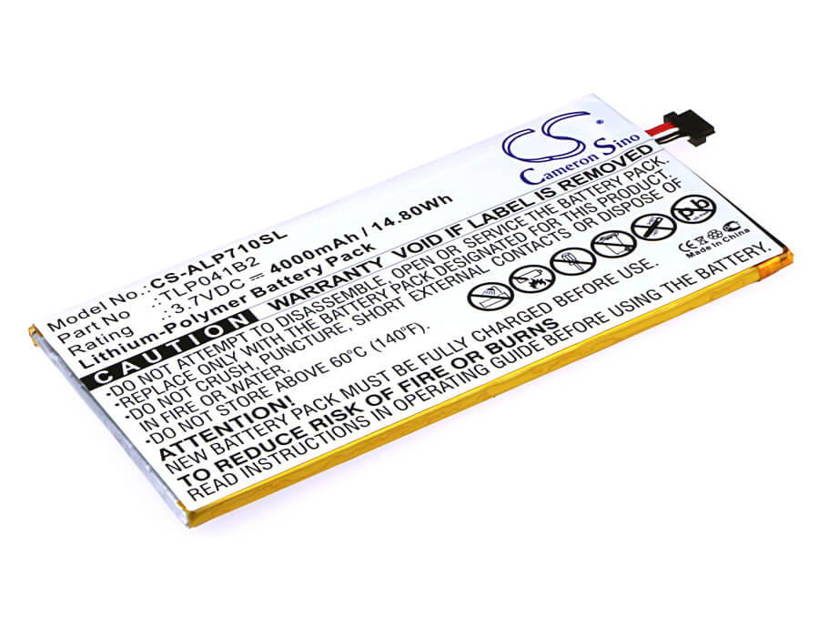 3.7V, 4000mAh, Li-Polymer Battery fits Alcatel, E710, Onetouch Evo 7 Hd, 14.8Wh