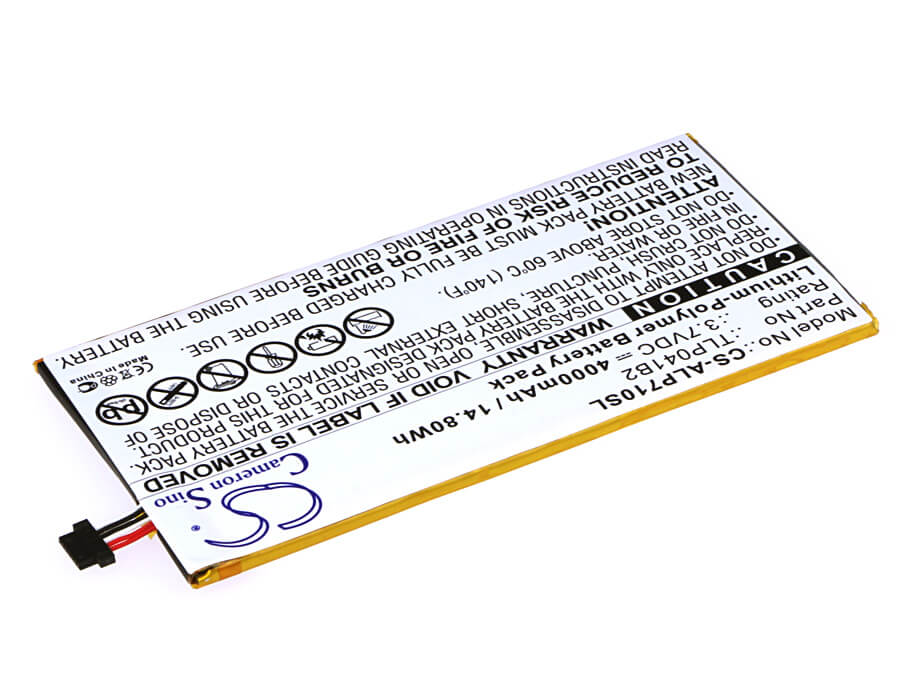 3.7V, 4000mAh, Li-Polymer Battery fits Alcatel, E710, Onetouch Evo 7 Hd, 14.8Wh