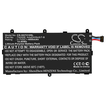3.7V, 3600mAh, Li-Polymer Battery fits Samsung, Galaxy Tab 3 7.0, Galaxy Tab 3 Kids, 13.32Wh