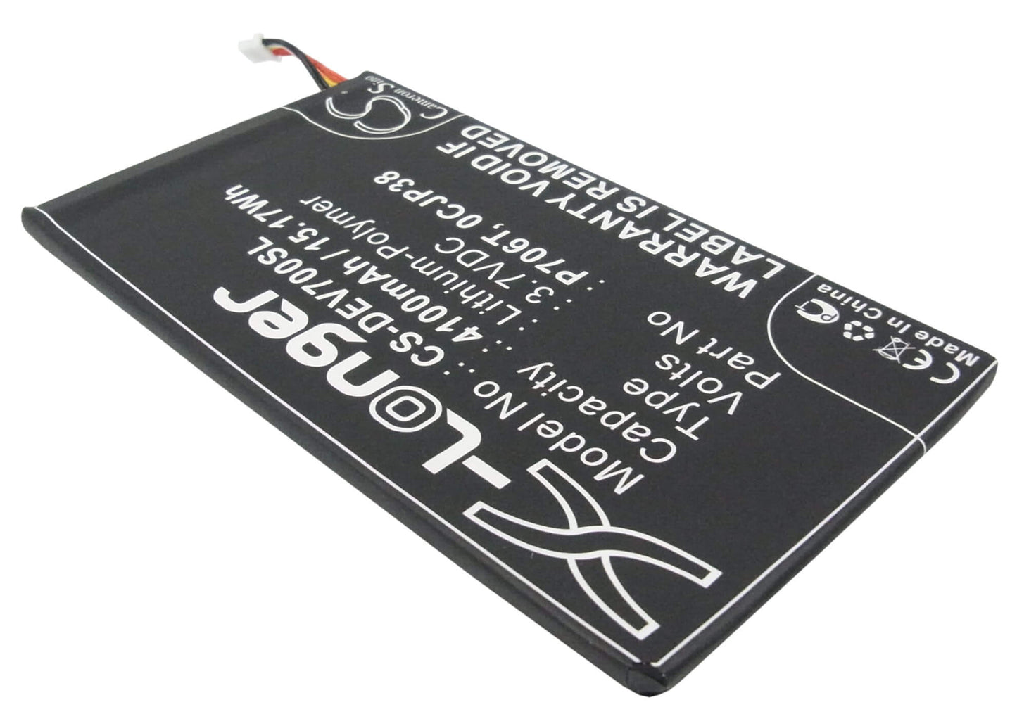3.7V, 4100mAH, Li-Polymer Battery fits Dell, Venue 7, Venue 7 3740, 15.17Wh