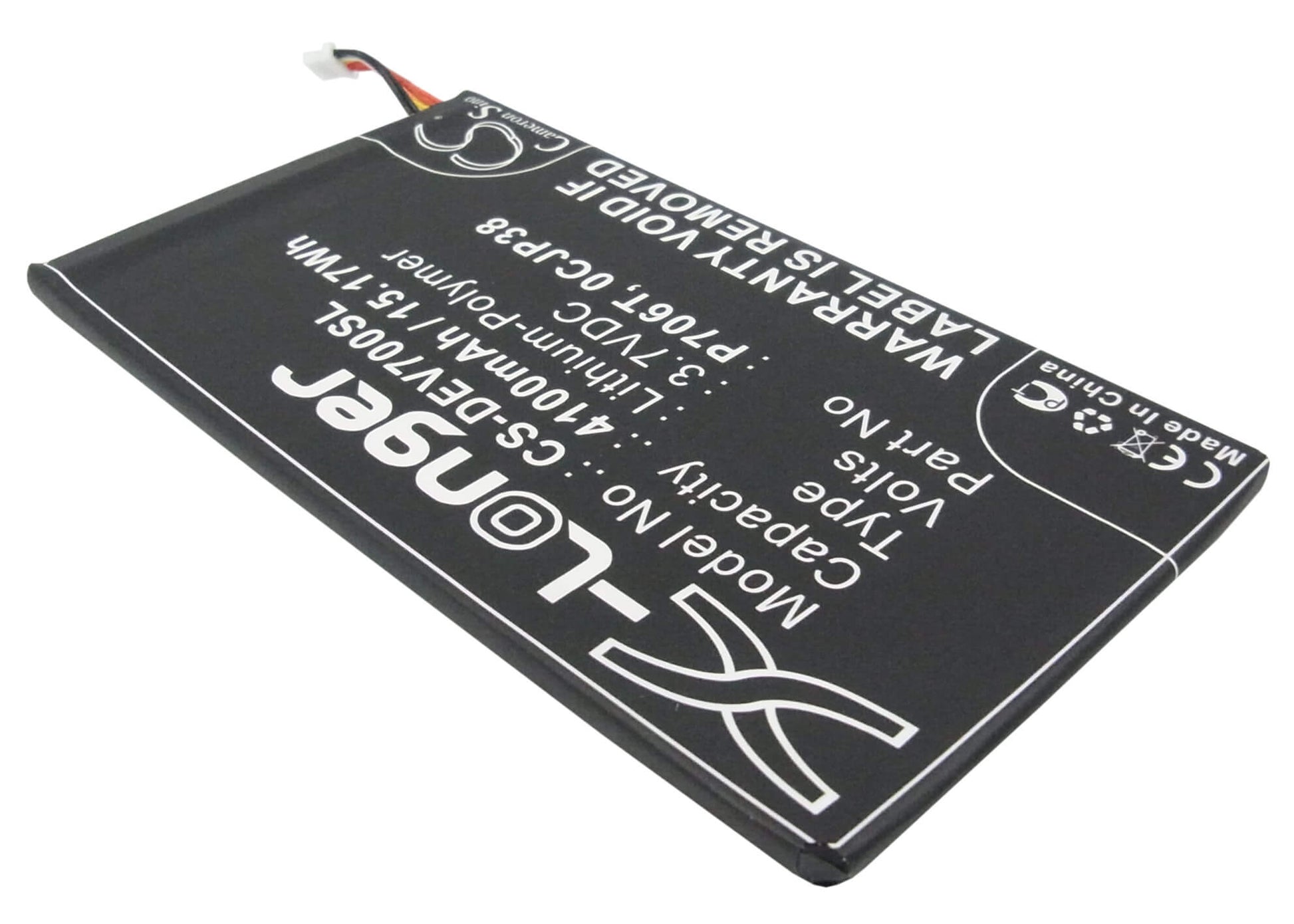 3.7V, 4100mAH, Li-Polymer Battery fits Dell, Venue 7, Venue 7 3740, 15.17Wh