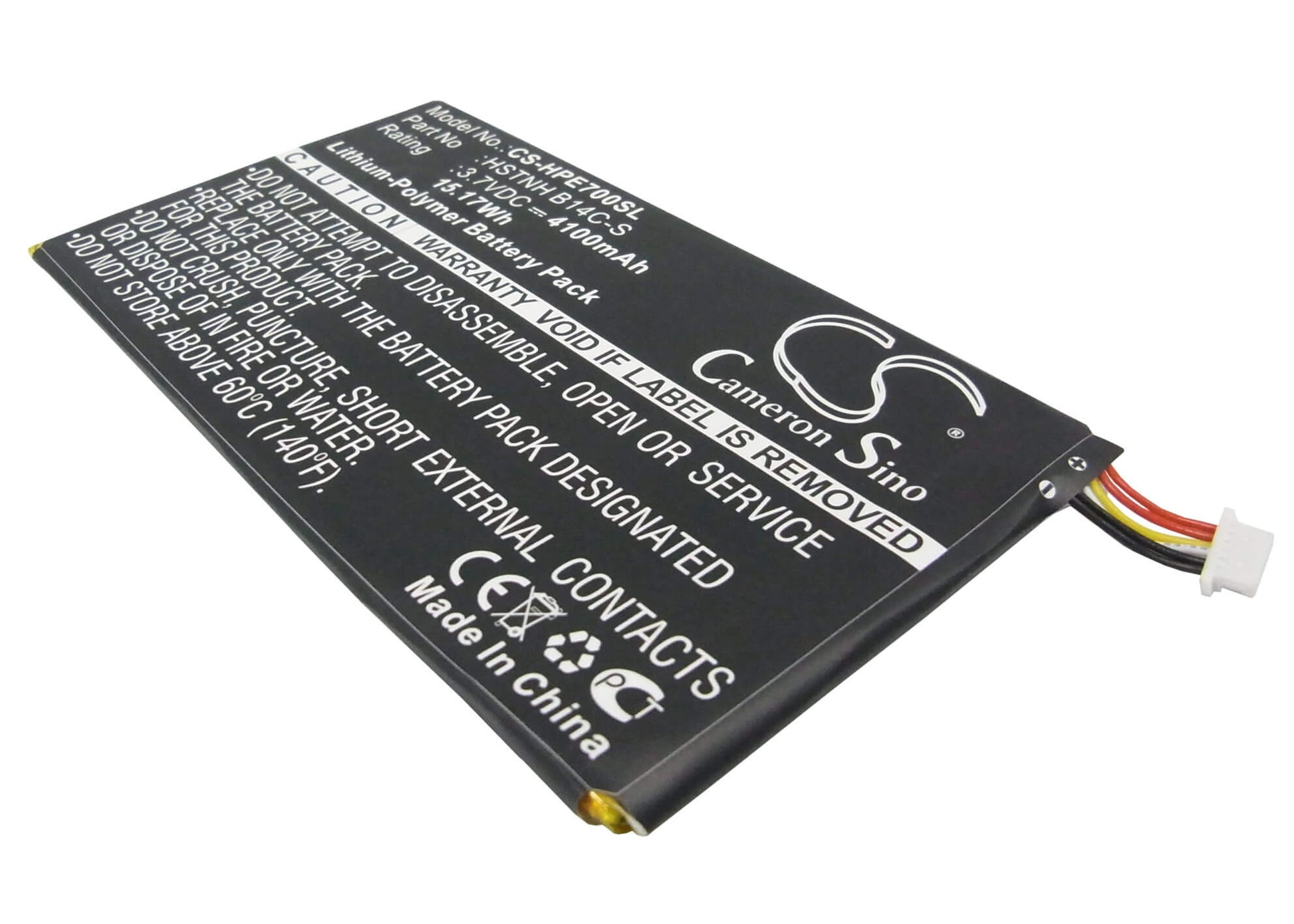 3.7V, 4100mAh, Li-Polymer Battery fits Hp, Slate 7 1800 Tablet, Slate 7 3g, 15.17Wh