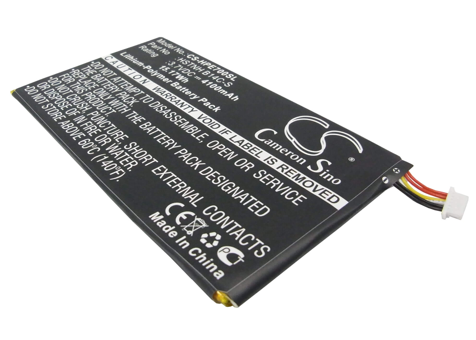 3.7V, 4100mAh, Li-Polymer Battery fits Hp, Slate 7 1800 Tablet, Slate 7 3g, 15.17Wh