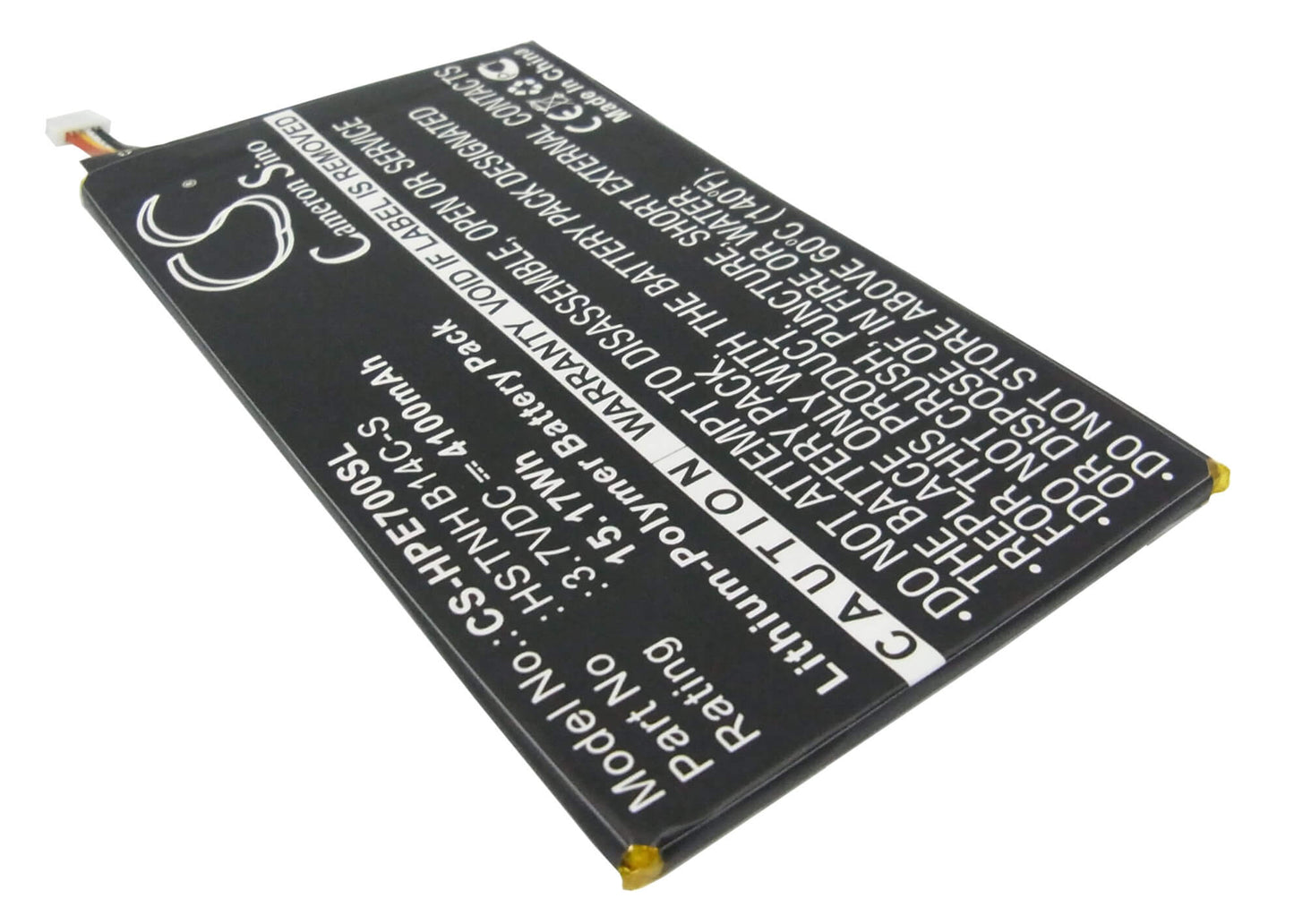 3.7V, 4100mAh, Li-Polymer Battery fits Hp, Slate 7 1800 Tablet, Slate 7 3g, 15.17Wh