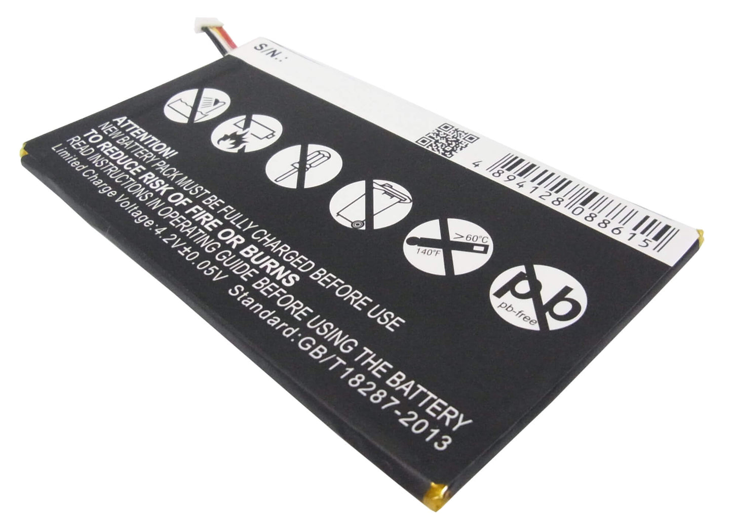 3.7V, 4100mAh, Li-Polymer Battery fits Hp, Slate 7 1800 Tablet, Slate 7 3g, 15.17Wh