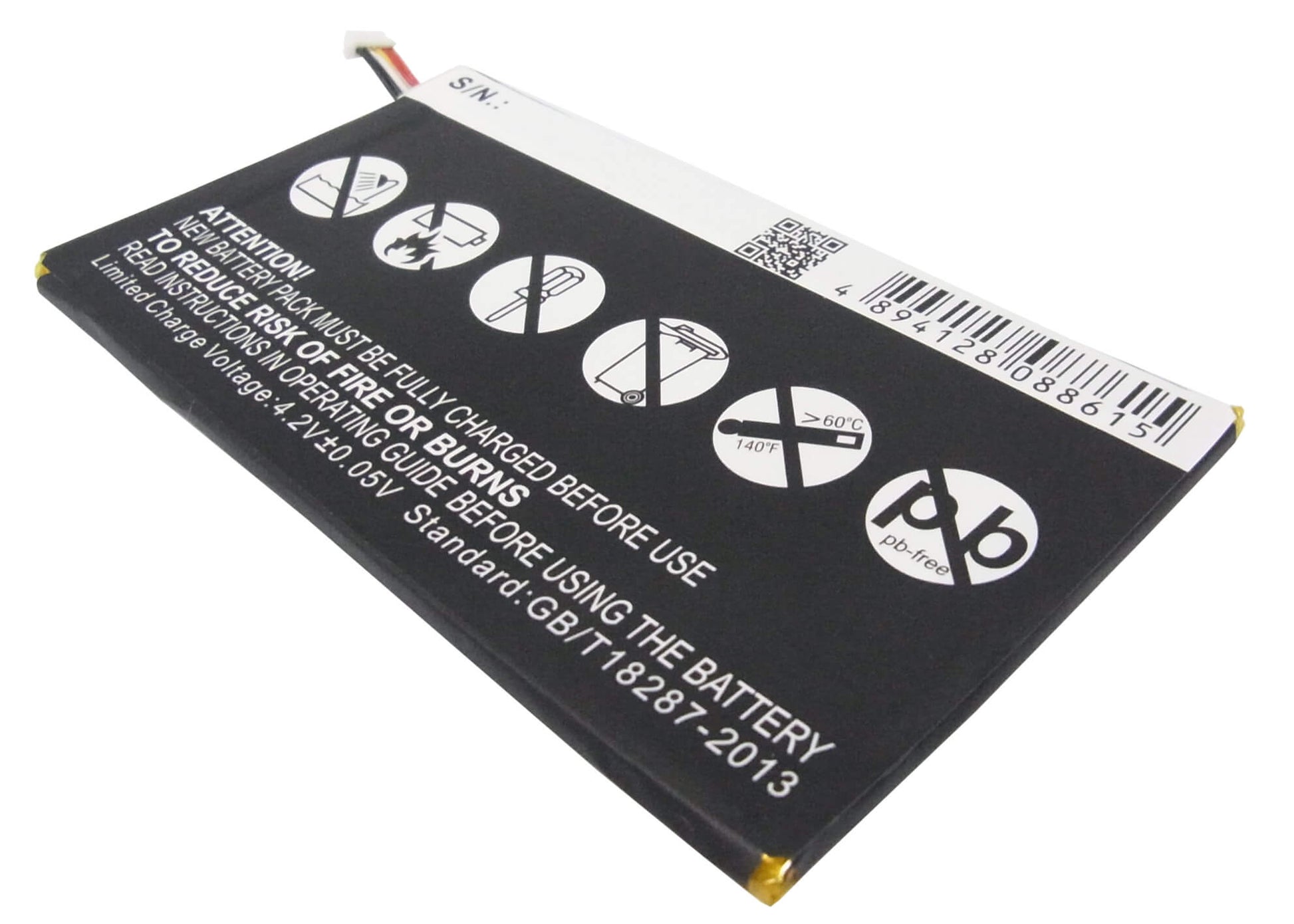 3.7V, 4100mAh, Li-Polymer Battery fits Hp, Slate 7 1800 Tablet, Slate 7 3g, 15.17Wh