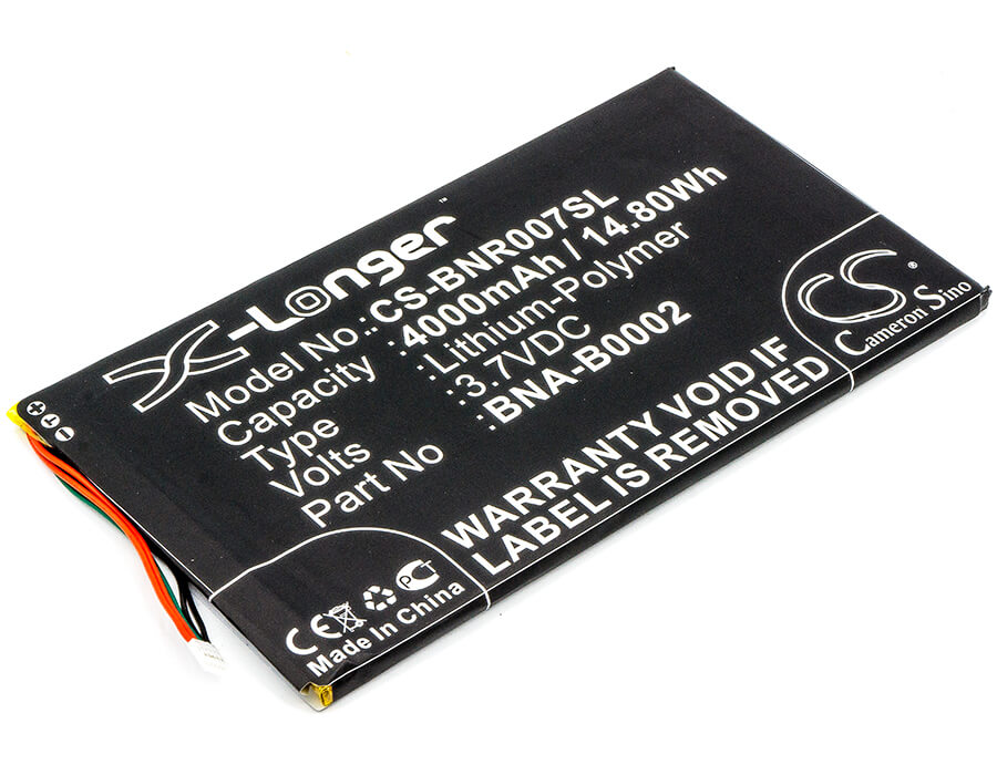 3.7V, 4000mAh, Li-Polymer Battery fits Barnes & Noble, Bnrv400, Bntv400, 14.8Wh