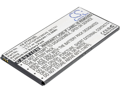 3.7V, 3400mAh, Li-ion Battery fits Zte, T9, V9, 12.58Wh