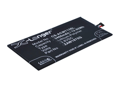 3.8V, 3400mAh, Li-Polymer Battery fits Acer, A1-713, A1-713hd, 12.92Wh