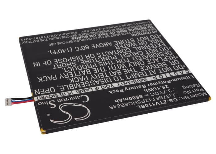 3.7V, 6800mAh, Li-Polymer Battery fits Zte, V11, V11a, 25.16Wh