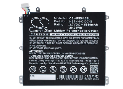 3.7V, 5650mAh, Li-Polymer Battery fits Hp, 7600us, Hstnh-h408c, 20.905Wh