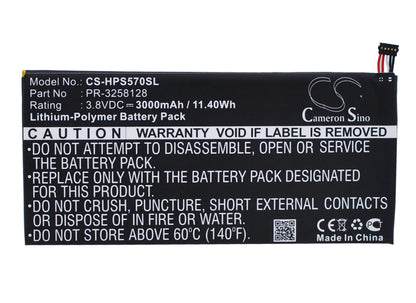 3.8V, 3000mAh, Li-Polymer Battery fits Hp, Stream 7 5700, Stream 7 5700ng, 11.4Wh